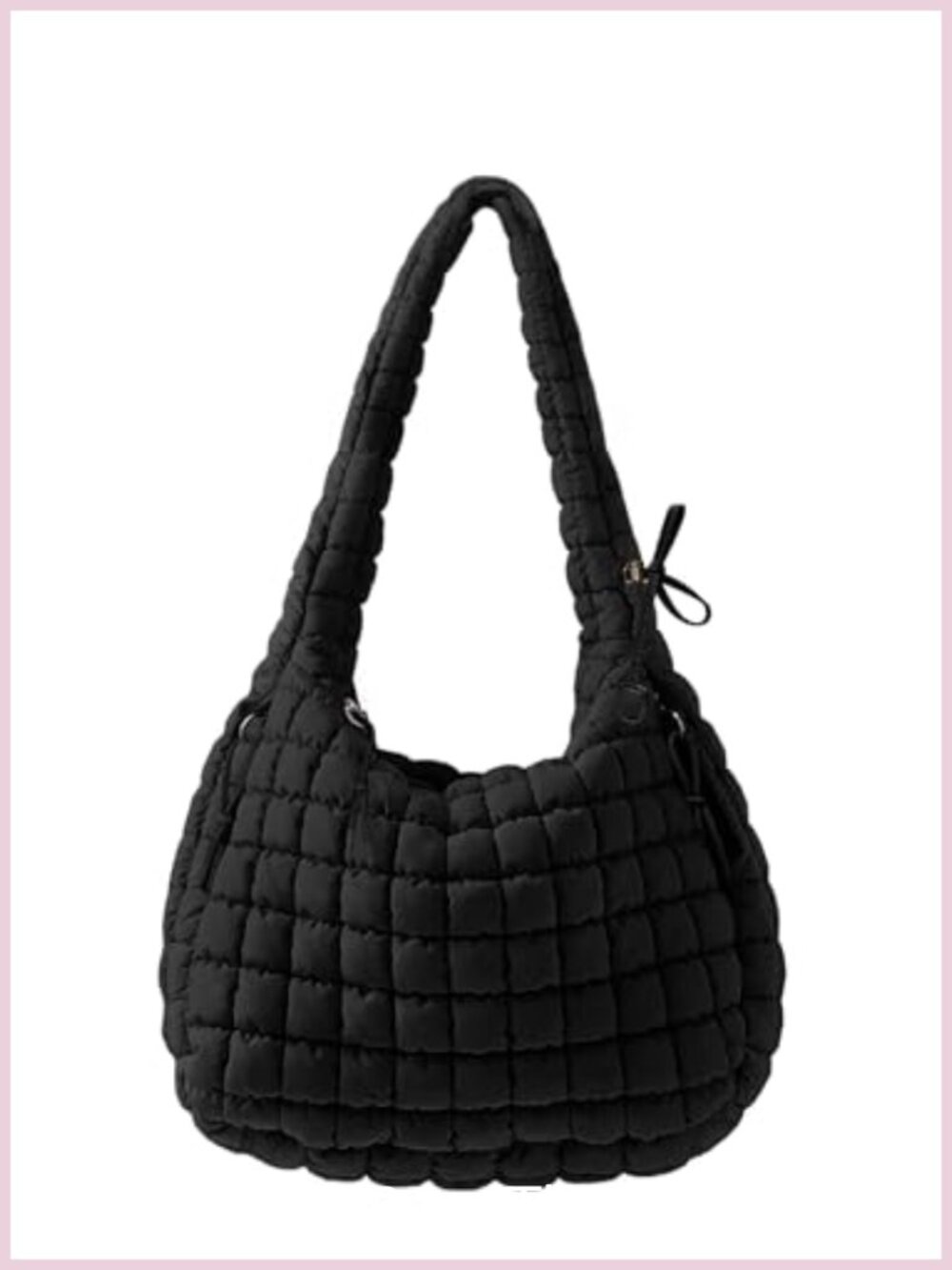 Quilted Nylon Puffer Tote Bag Hobo Crossbody Shoulder Bag Purse